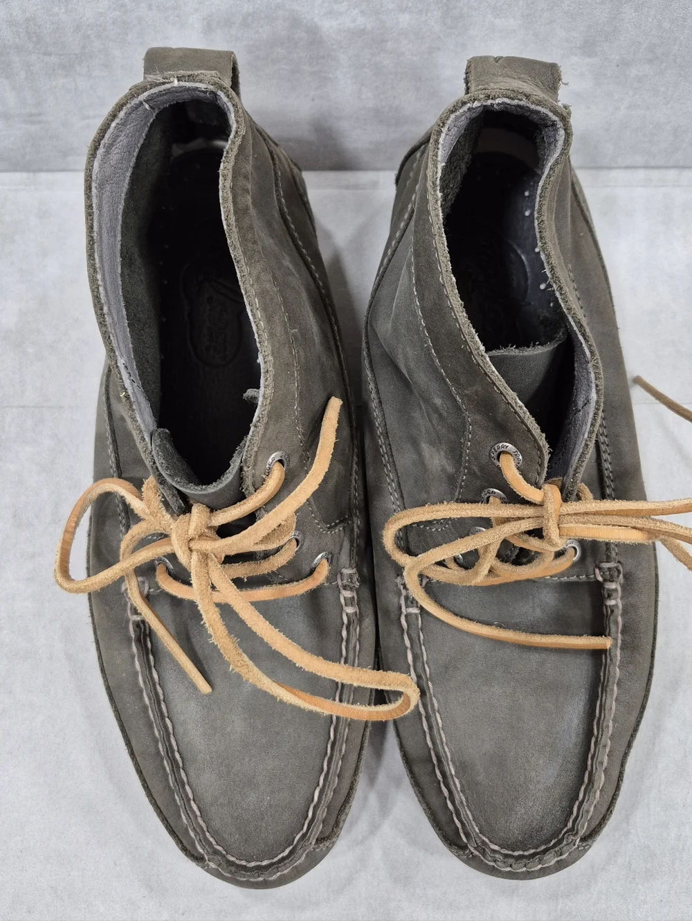 Sperry Top Sider nubuck chukka boots men's 9M olive green soft leather nautical - Picture 2 of 15